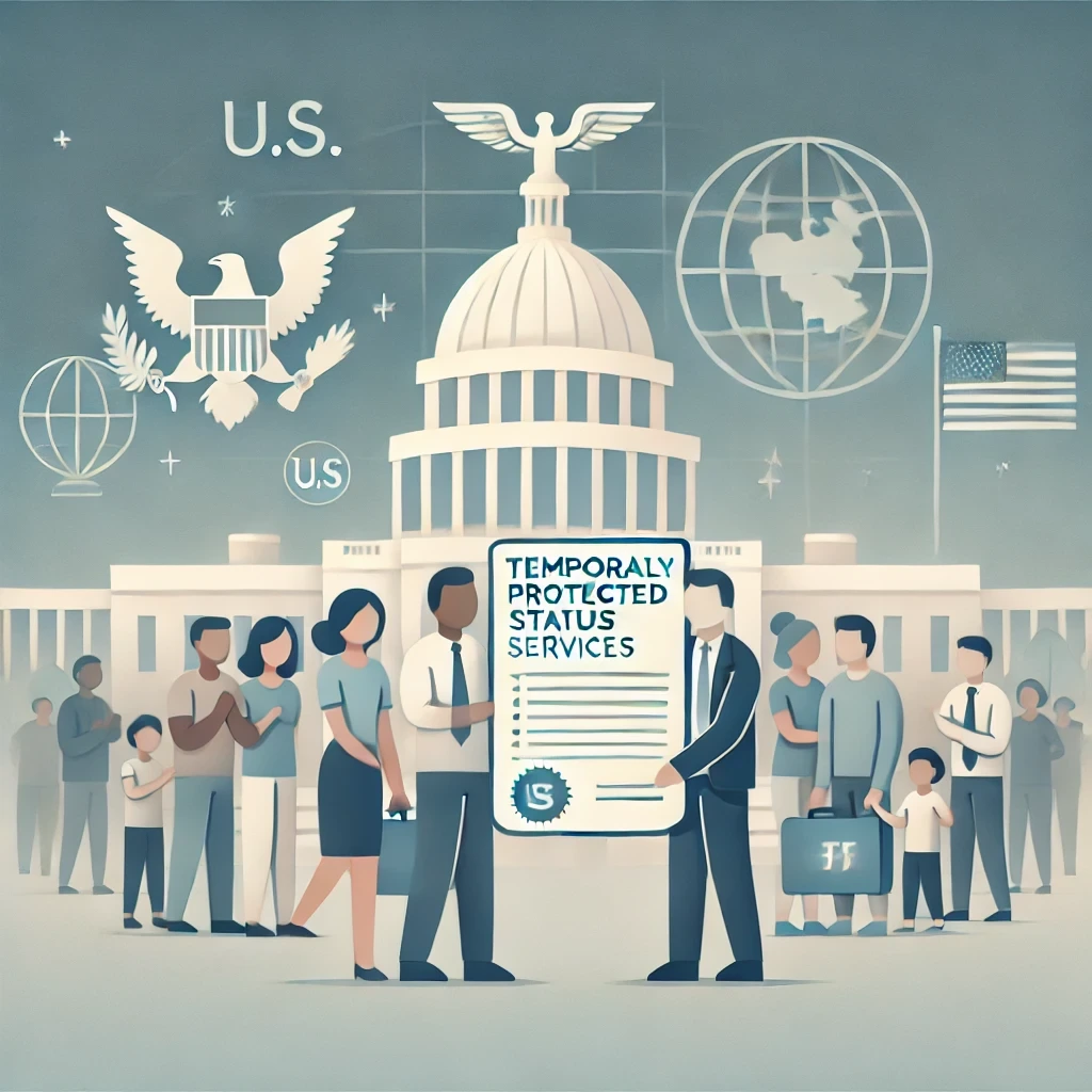 A person holding a work permit, symbolizing Temporary Protected Status relief for nationals of designated countries.